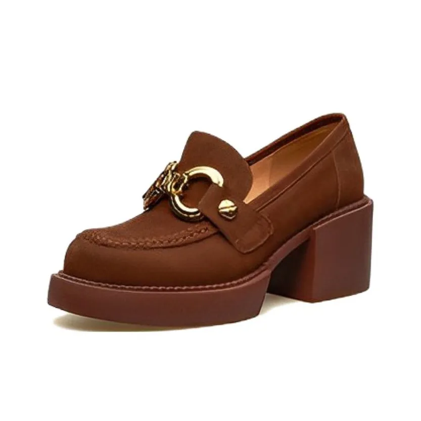 MARINO FABIANI Chunky Heel High Heels 6.5cm Women's Brown