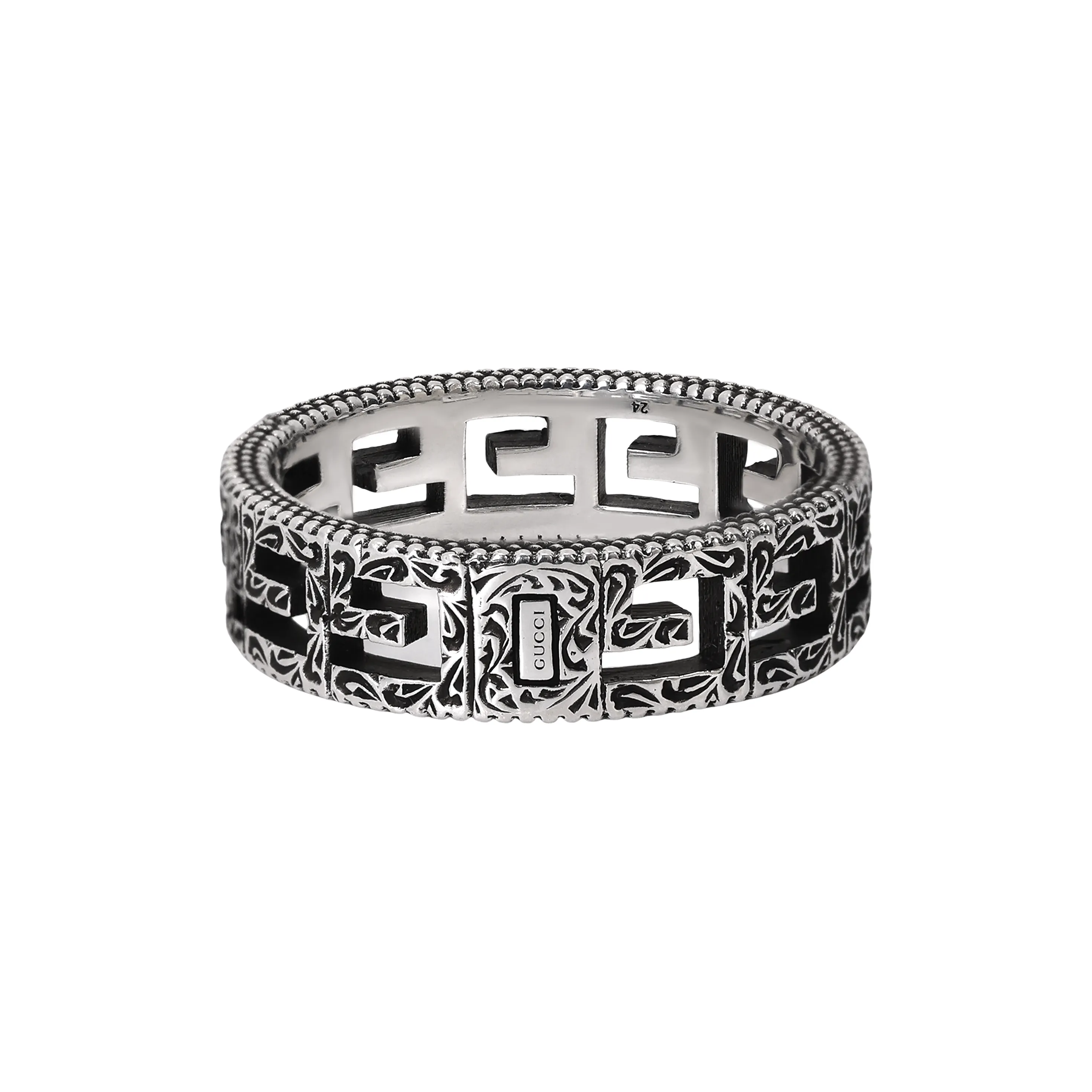 GUCCI Silver Ring With Square G