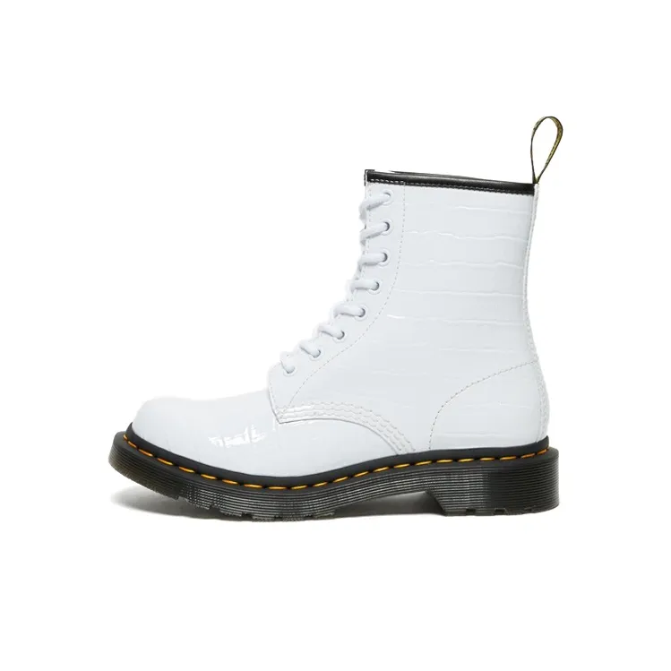 Dr.Martens 1460 Patent Croc Emboss Leather Boots 'White' Women's