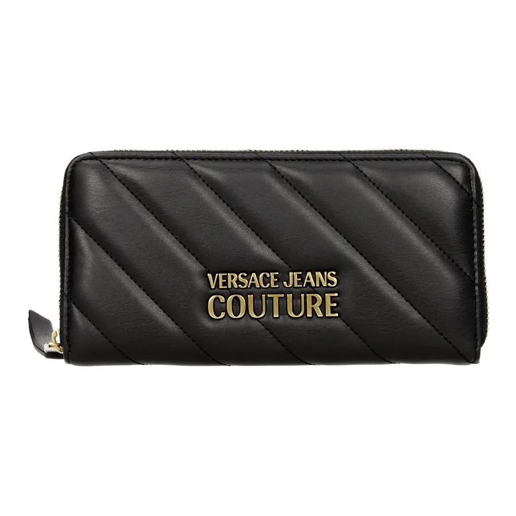 VERSACE JEANS COUTURE PU Polyurethane Wallet Women's Black