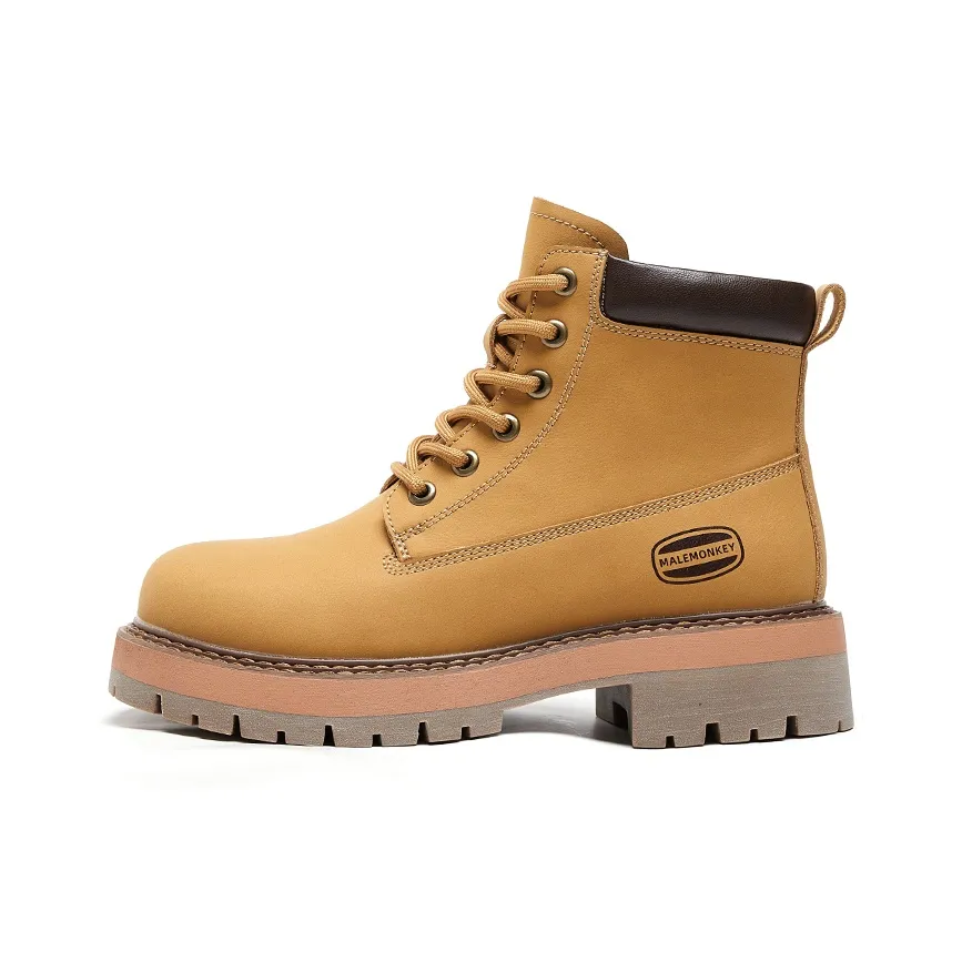 MALEMONKEY Короткий Мартин Boot 4CM Женские Желтый