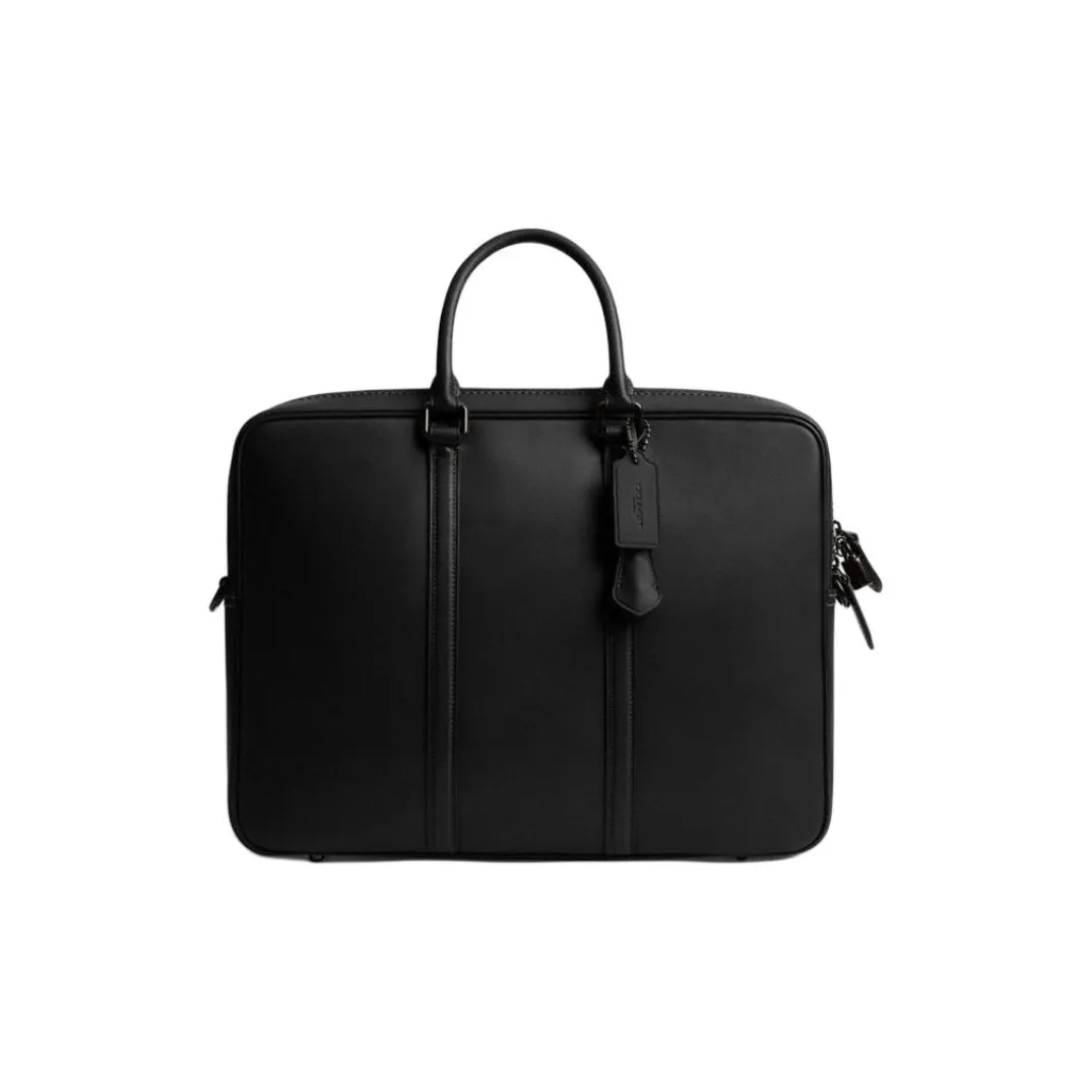 COACH Metropolitan Glove Tanned Leather Laptop Bag Large Men's Black
