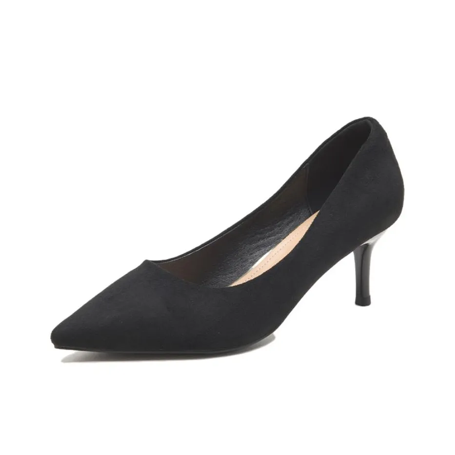AGSDON Slim Heel High Heels 6cm Women's Black, Nude