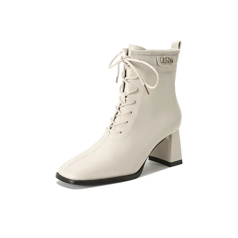 【Dme】 Ботильоны 6,5 см Женские Бежевые