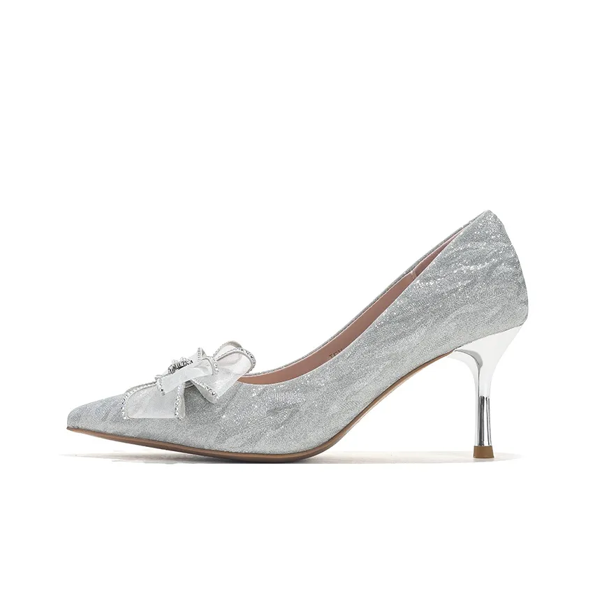 Jifffly Slim Heel High Heels Women's Silver