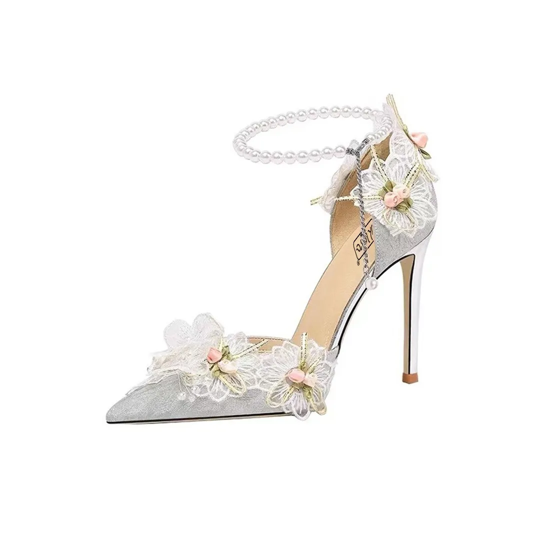 Take The Qin Узкий каблук Высокие каблуки 6 см Женские Серебряный