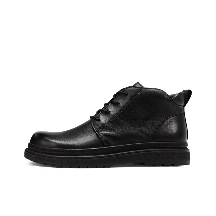 Voguhomme Short Martin Boot Medium Heel Men's Black