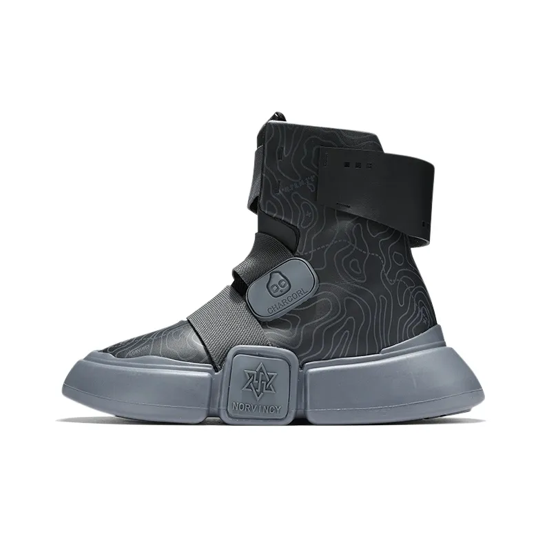 NORVINCY Ankle Boots Unisex High Top Dark Gray