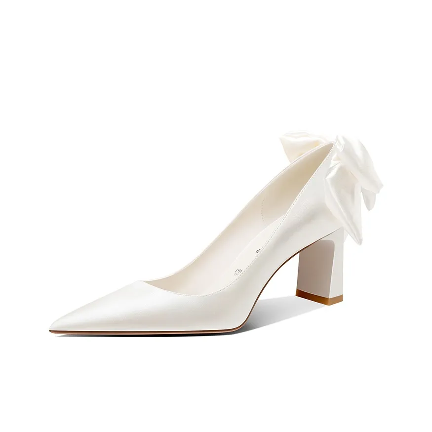 PJJUU Грубый каблук Высокие каблуки 6,5 см Женские Белые