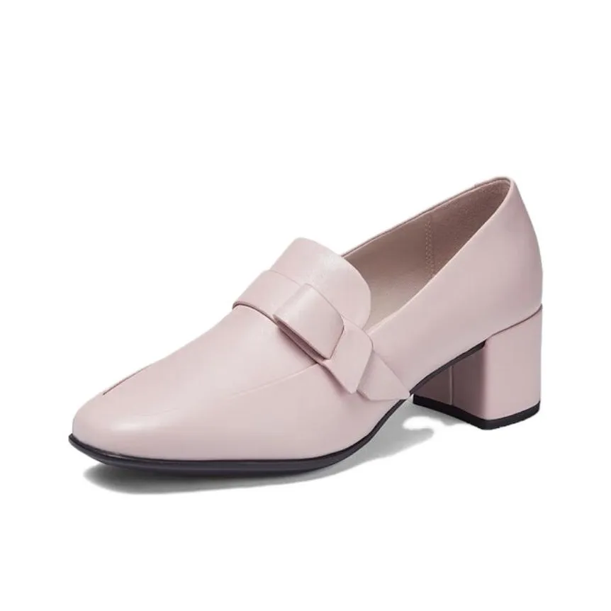 Ecco Block Heel High Heels 5cm Women's Nude Pink
