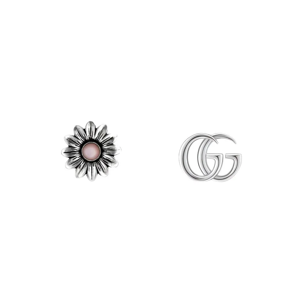 GUCCI 925 Sterling Silver Stud Earrings Women's Silver