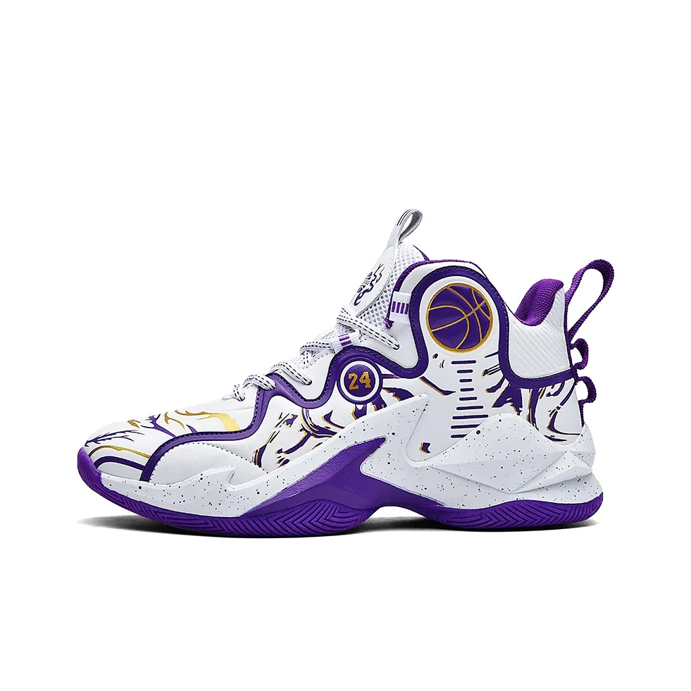 BIANSULONG Противоскользящие Износостойкие Термические Высокие Баскетбольные Кроссовки Унисекс Белый Фиолетовый