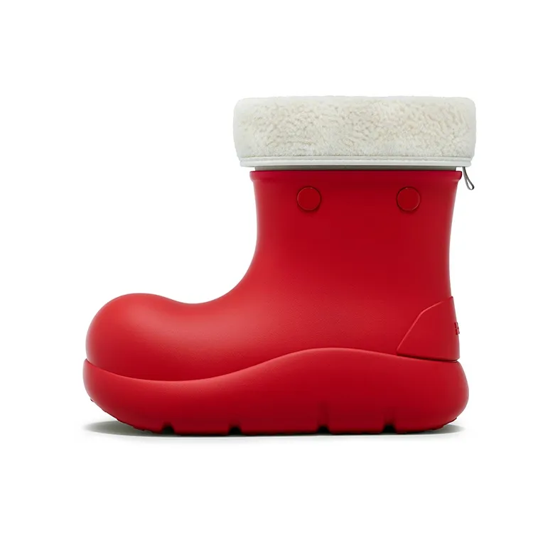 Beys Джокер Обувь из овечьей шерсти с короткой платформой увеличивающей рост сноубутсы женские красные