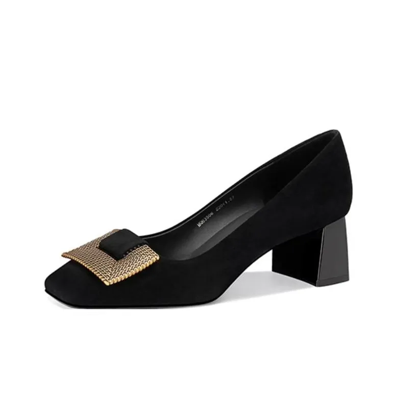 JESSICA SOPHIA Без подкладки Обувь Грубый каблук Высокий каблук 5 см Женская Черная