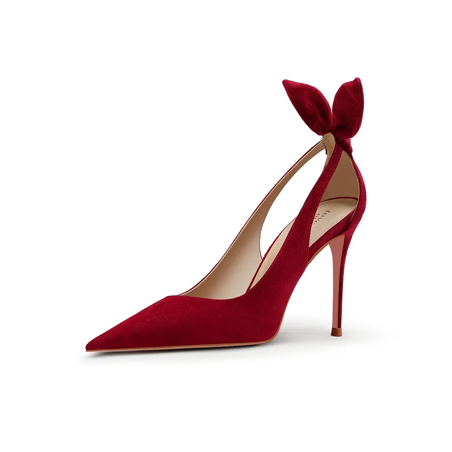 PJJUU Slim Heel High Heels 9.5cm Women's Red