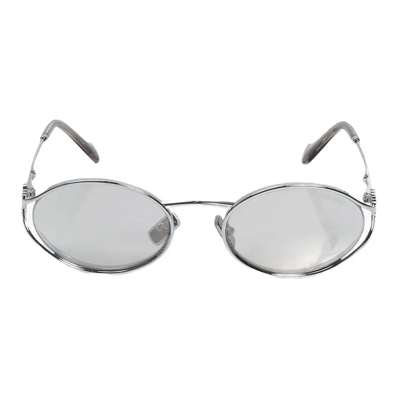 MIU MIU Металл OVAL SUNGLASSES Женские Серебряный