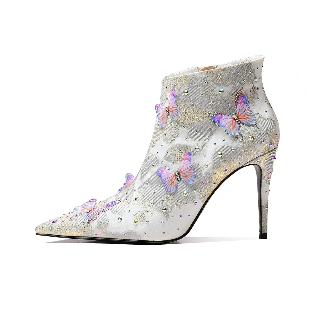 Hoov Ботильоны 9 см Женские Серебряные Белые