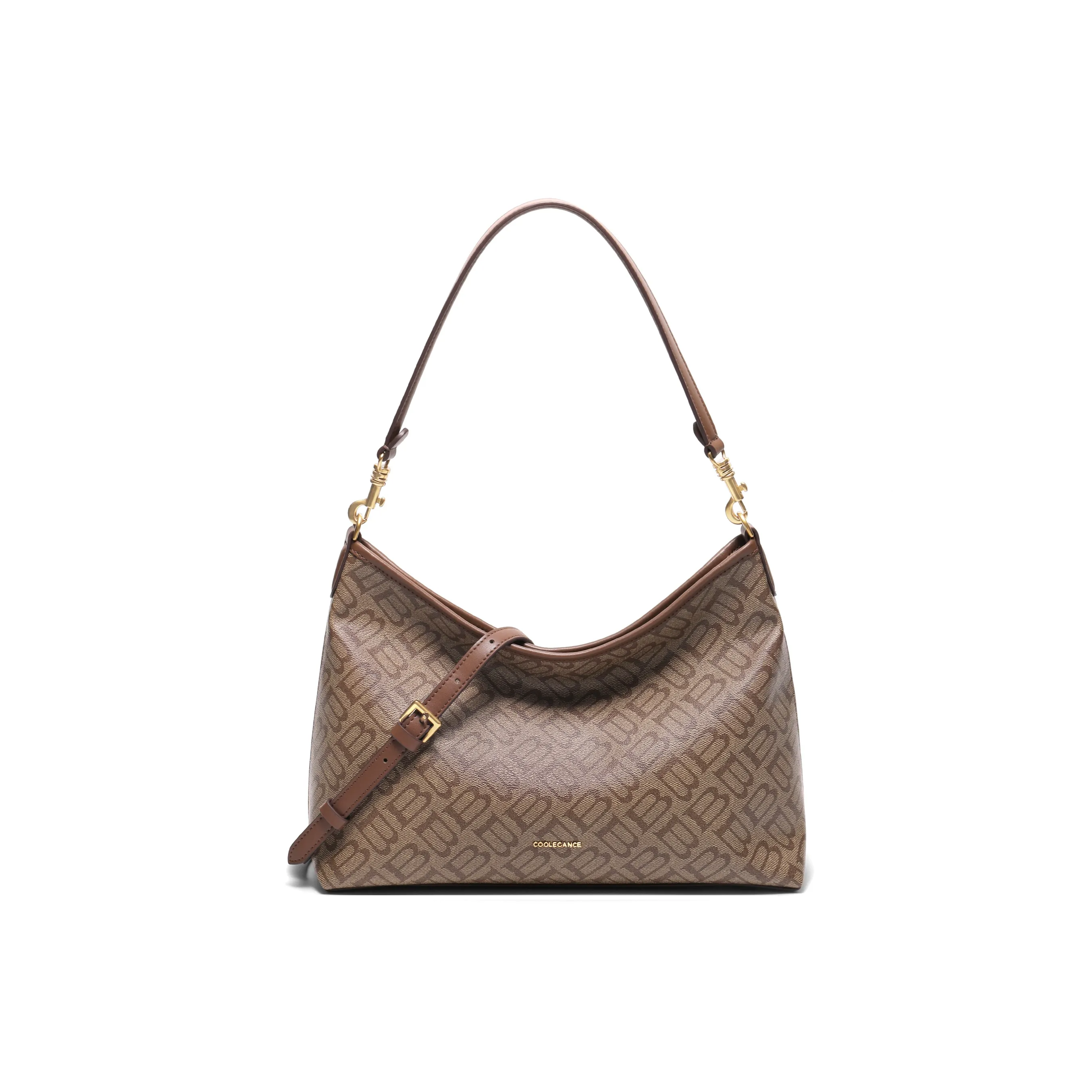 BELLE Artificial Leather HOBO Shoulder Bag Tubas Women's Coffee/Apricot