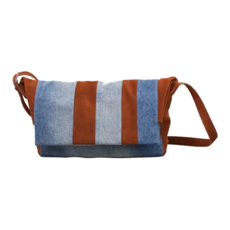 HELIUYUZHOU Выстиранный деним Сумка через плечо Большая Женская Синий Красный Коричневый