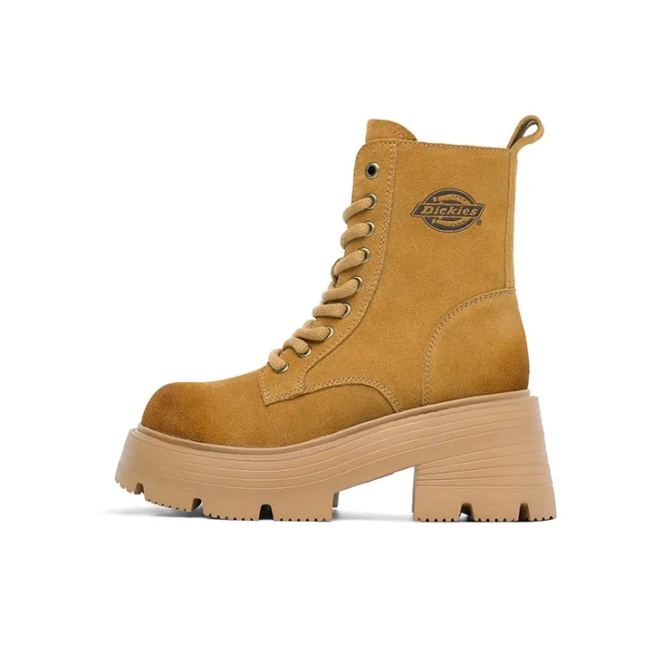 Dickies Британский Модный Удобный And Универсальный Короткий MID Голень Мартин Boot 6 см Женские Земляной Желтый