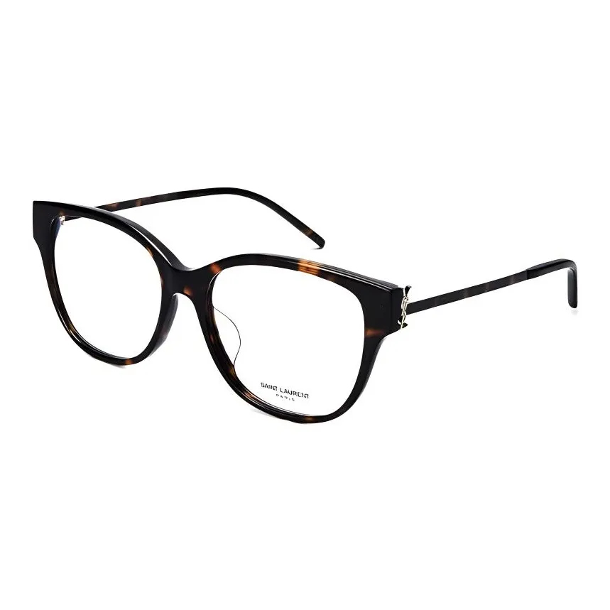 SAINT LAURENT Capsule Plate Frame Oval Eyeglass Frames Women's Tortoiseshell
