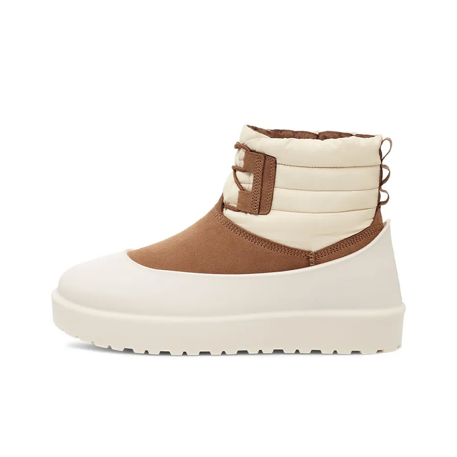UGG CLASSIC MINI Snow Boots Men Wave White/Chestnut