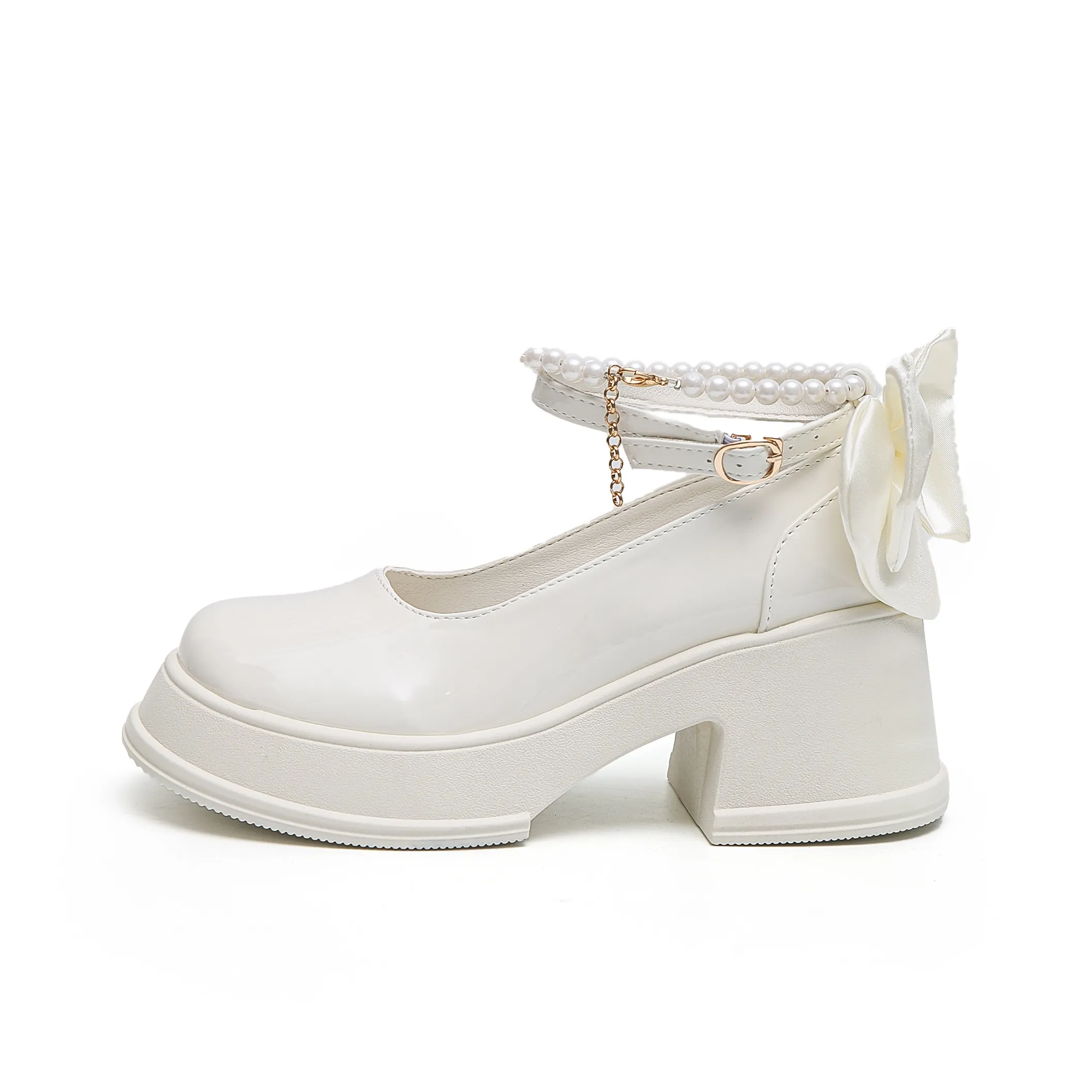 TUOPIN Грубый каблук Высокие каблуки 6,5 см Женские Бежевый