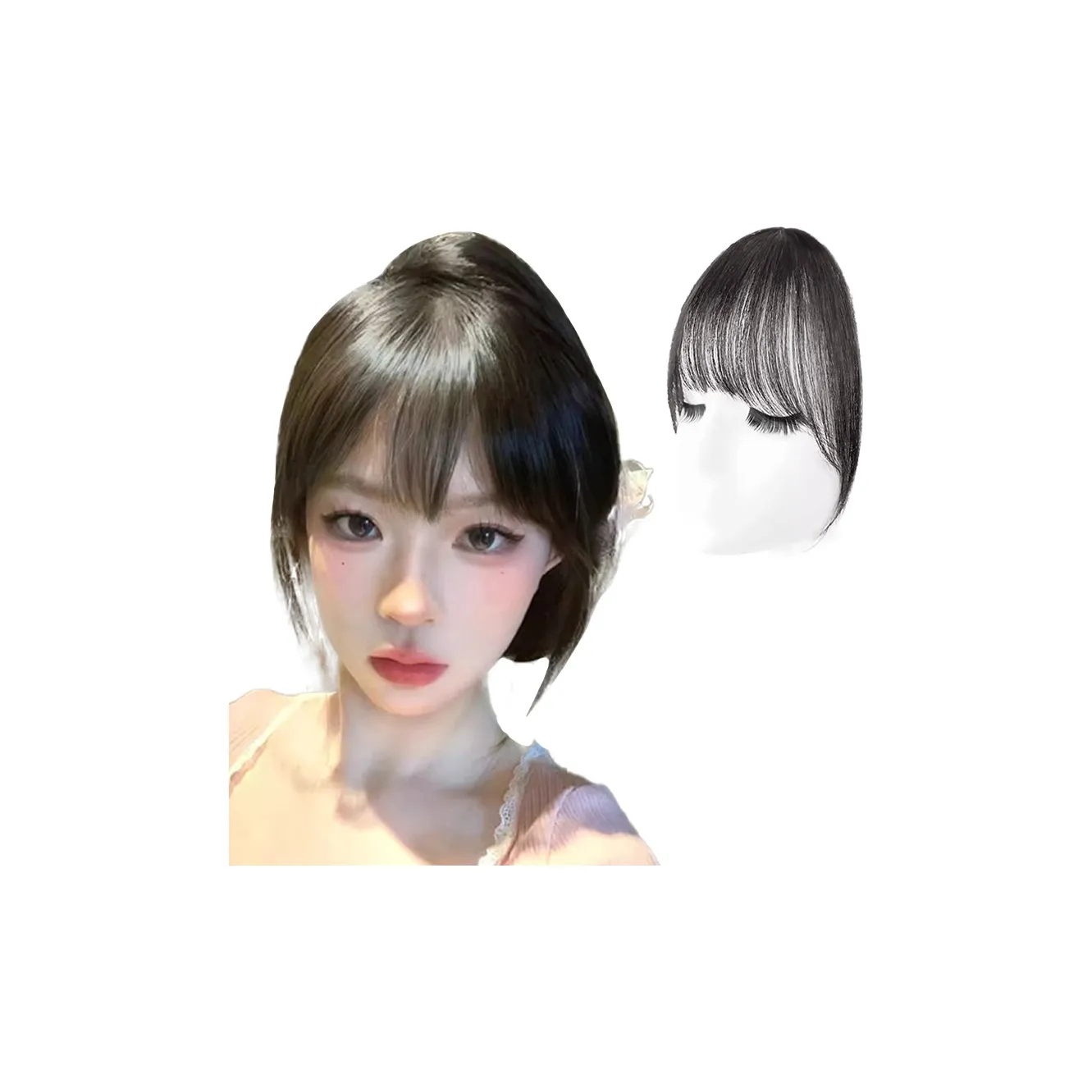 YUNQING Французская парик с тонкой челкой PIECES Женская Короткая Прямая Волосы