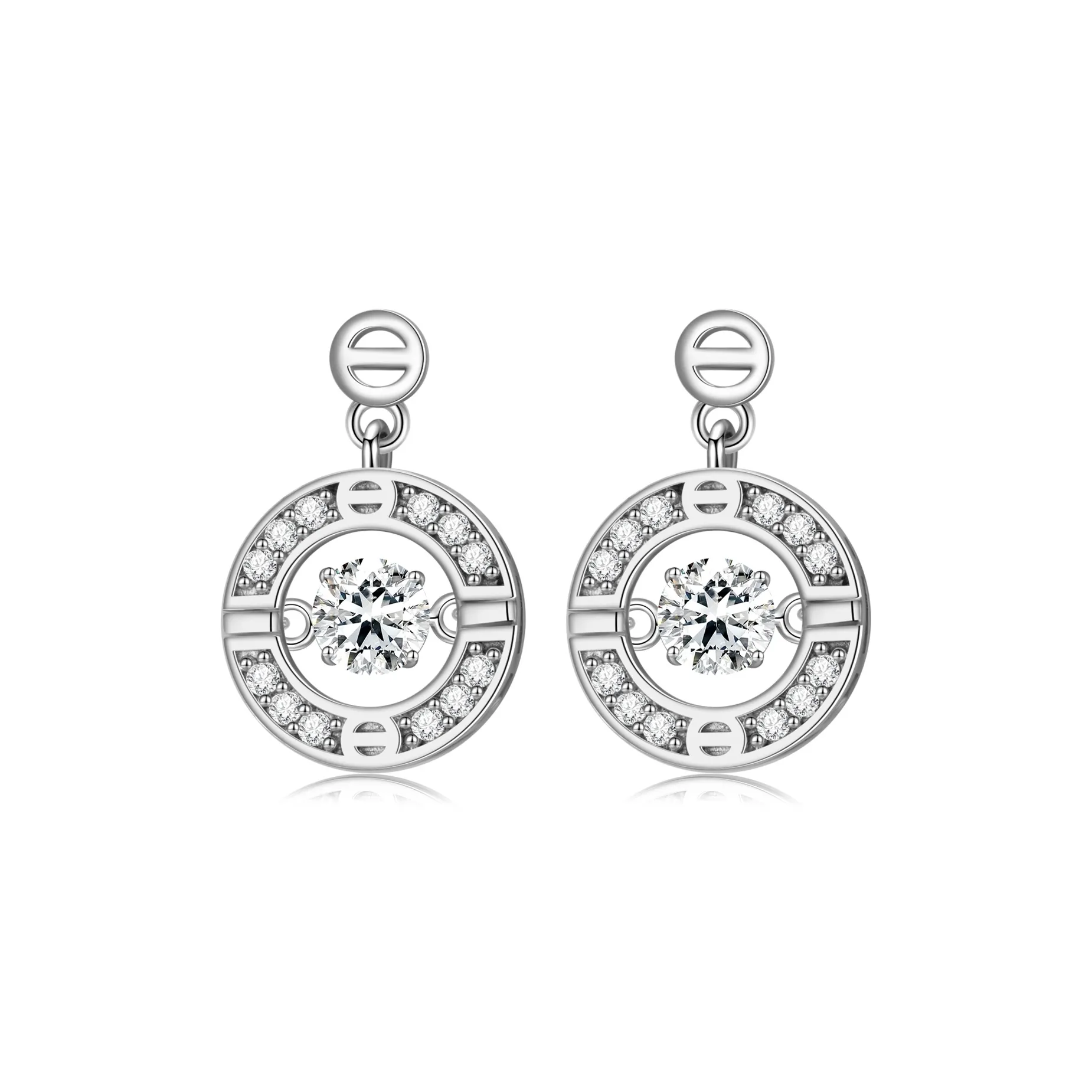 OUBI.YABI 925 Sterling Silver With White Gold Plating Zircon Stud Earrings Women's