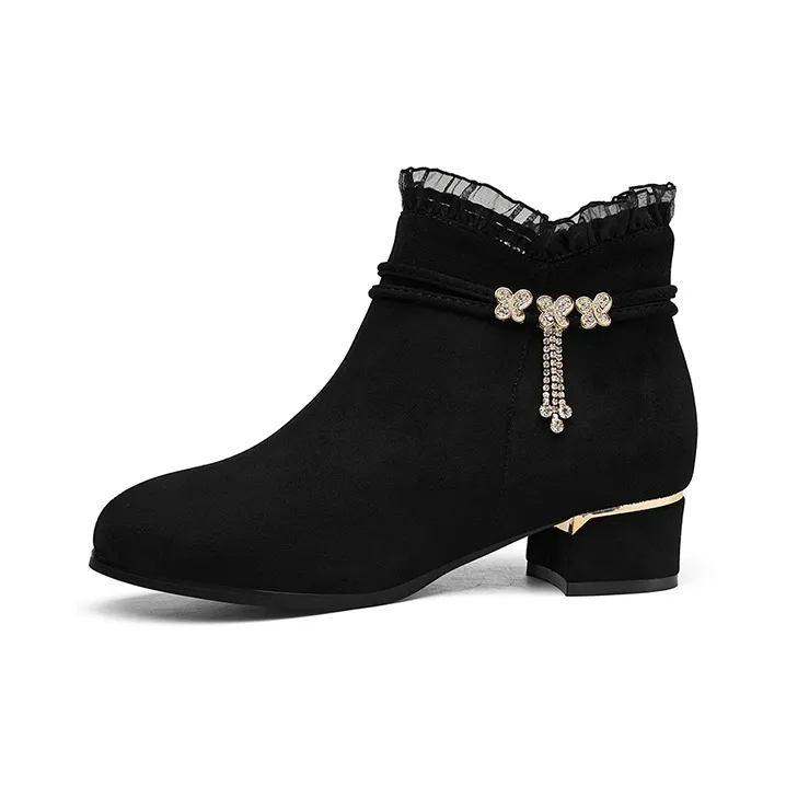 Shield Fox Ankle Boots 4cm Women's Black