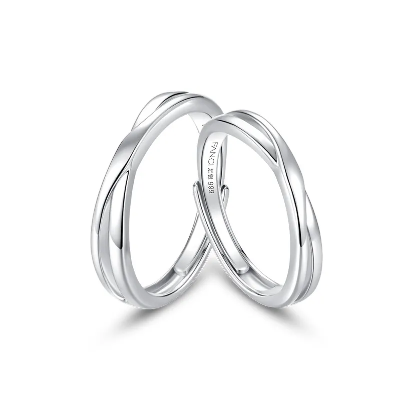 FANCI 999 Fine Silver Ring Pair Unisex