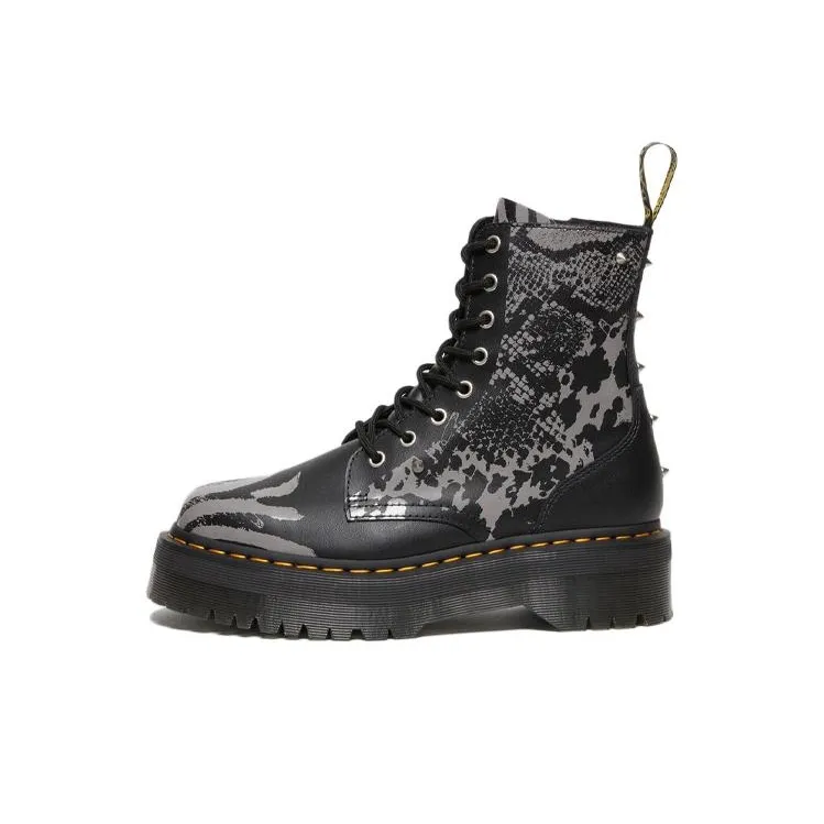 Dr.Martens Jadon Boot Animal Clash Leather Platforms 'Black'