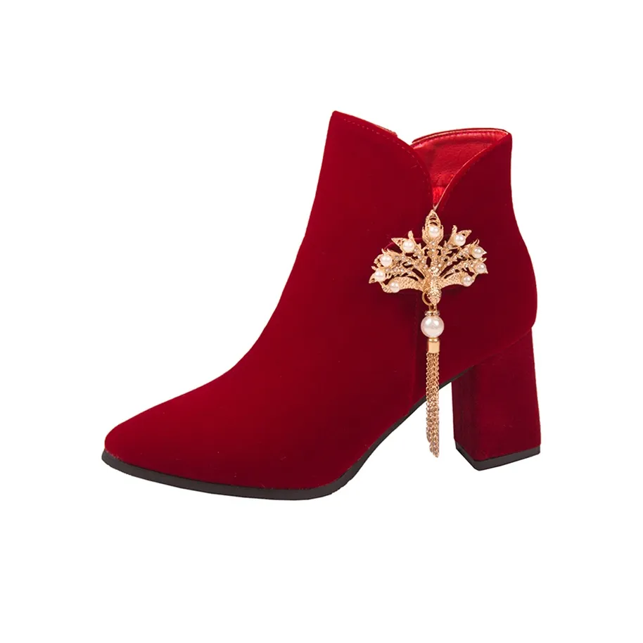 Be Good Ankle Boots Women's Red