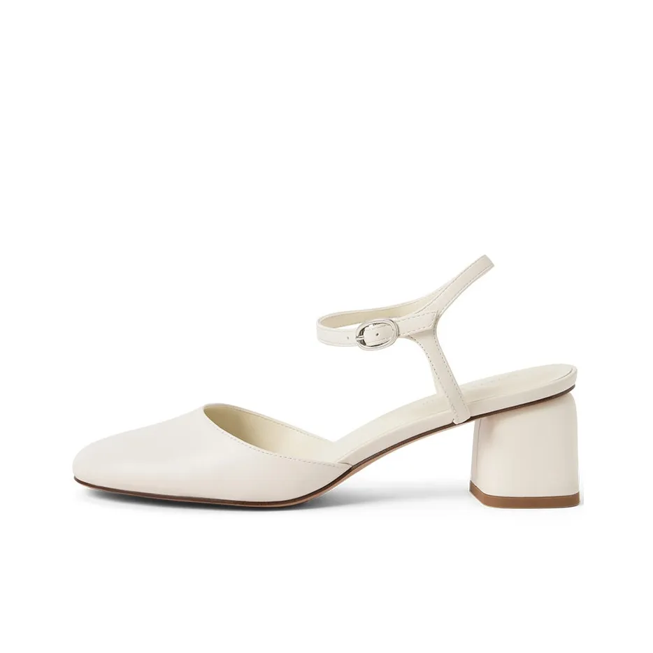 CHARLES KEITH Грубый каблук Высокие каблуки 5,2 см Женские Молочно-белый