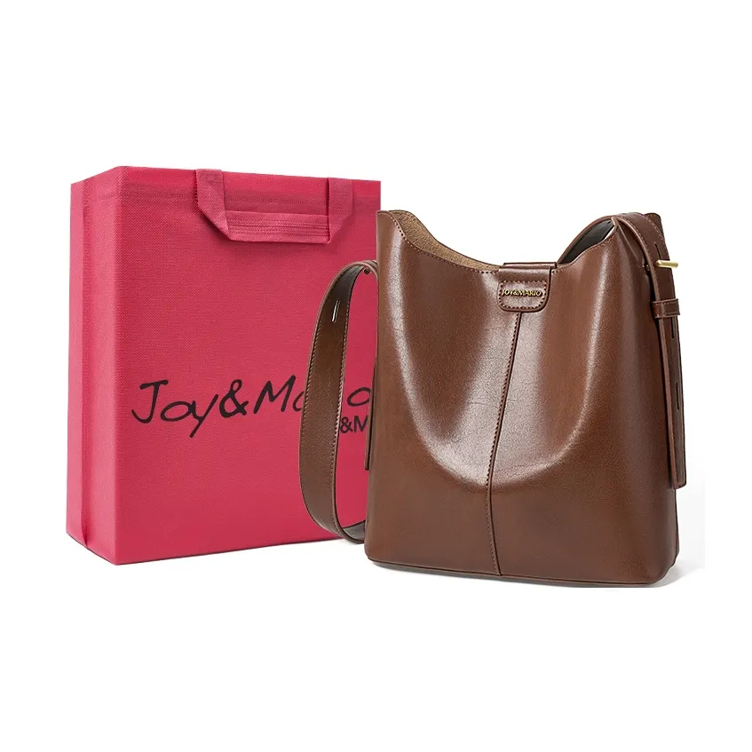 Joy Mario Коровья кожа Деловой повседневный стиль Commute Essentials Средний Женские Кофе Золотисто-коричневый