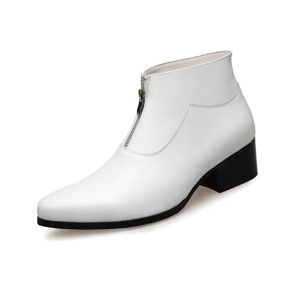 LUOMAIKE Ankle Boots Men's White/Black
