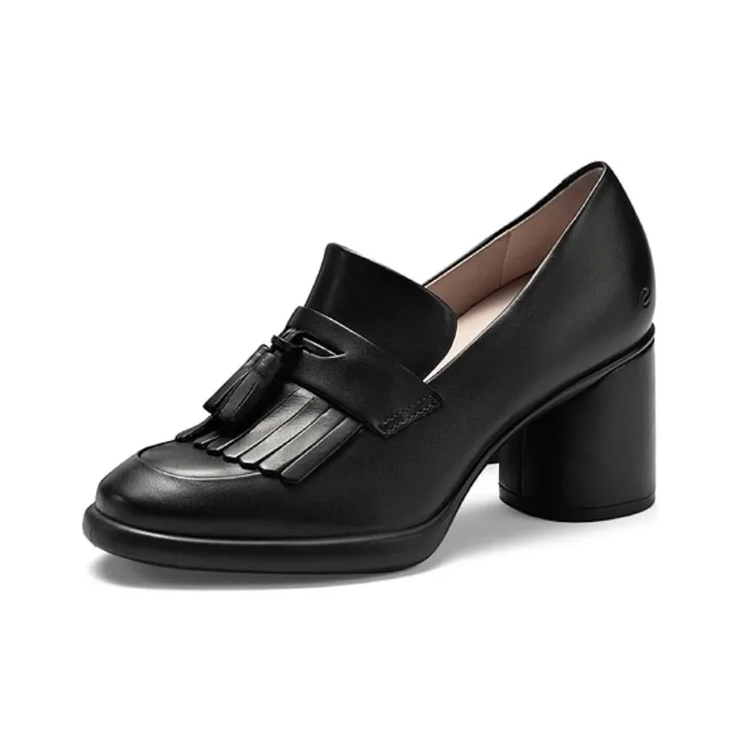 Ecco Chunky Heel High Heels 8cm Women's Black