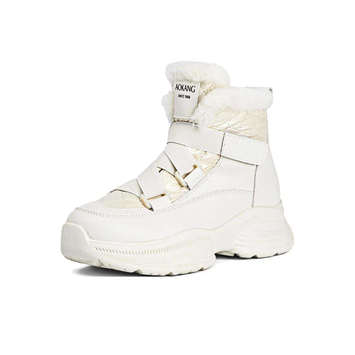 AOKANG Short Snow Boots Women's Beige