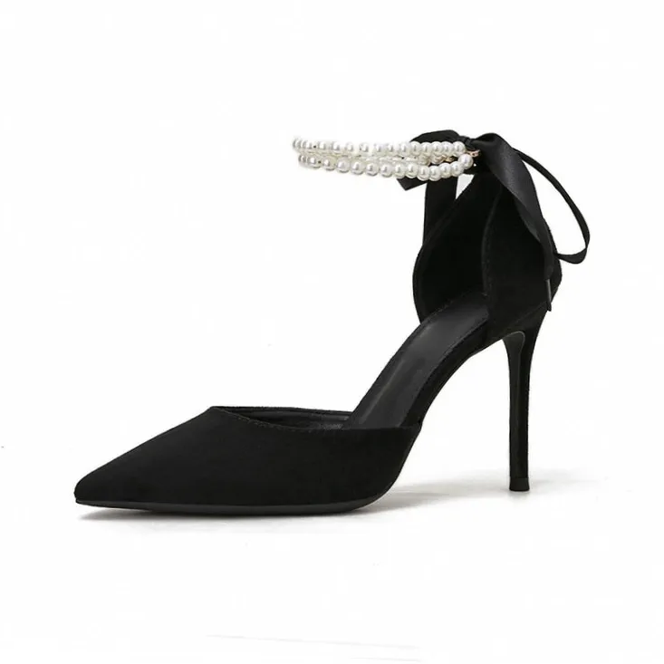 LUNNIFEIYA Slim Heel High Heels 7cm Women's Black