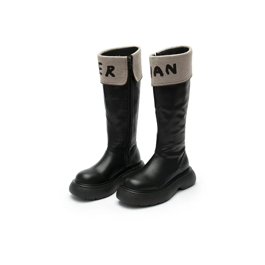 HERLIAN Высокие сапоги на каблуке 5 см Женские Черные