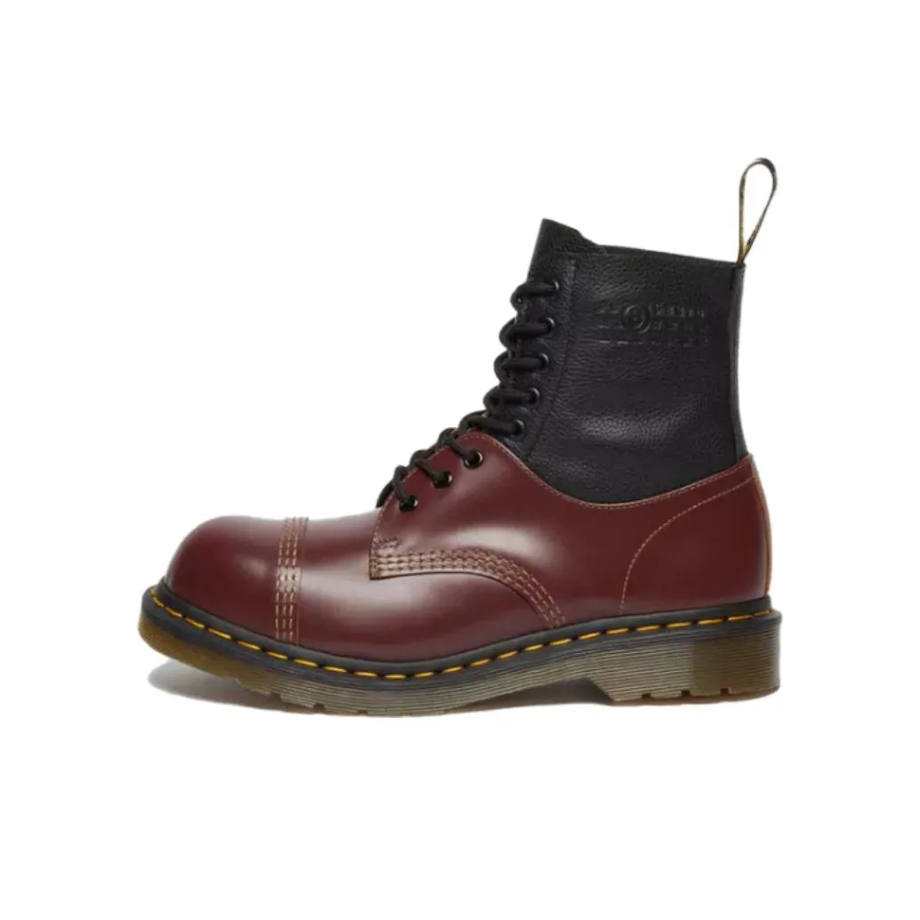 Dr.Martens 1460 1461 MM6 Короткий Мартин Ботинок Унисекс Черный Бычья кровь Цвет