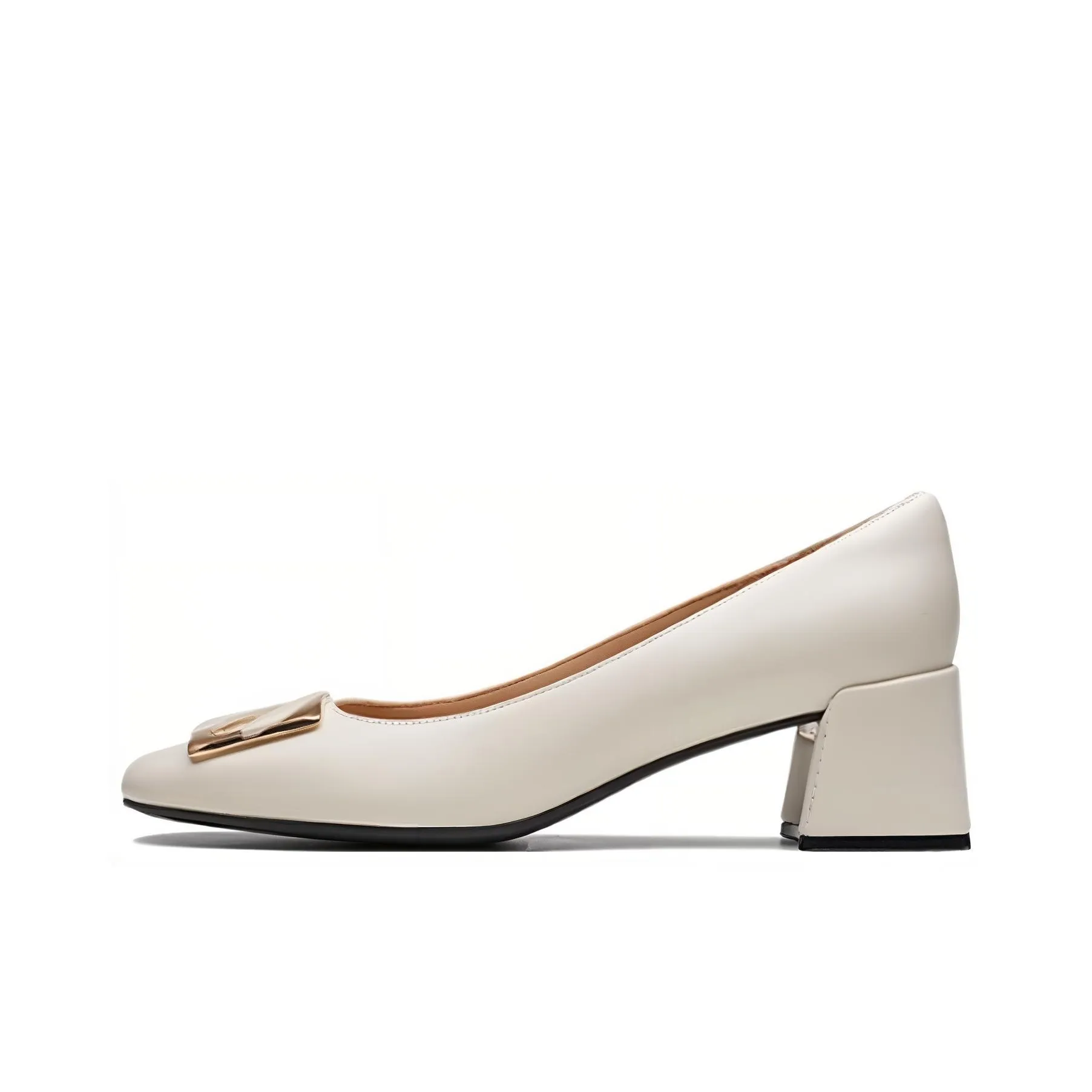 Clarks Block Heel High Heels 4.5cm Women's White