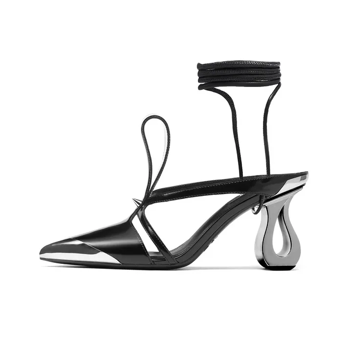 Staccato Armor Floral Irregular Heel Sandal High Heels 8cm Women's
