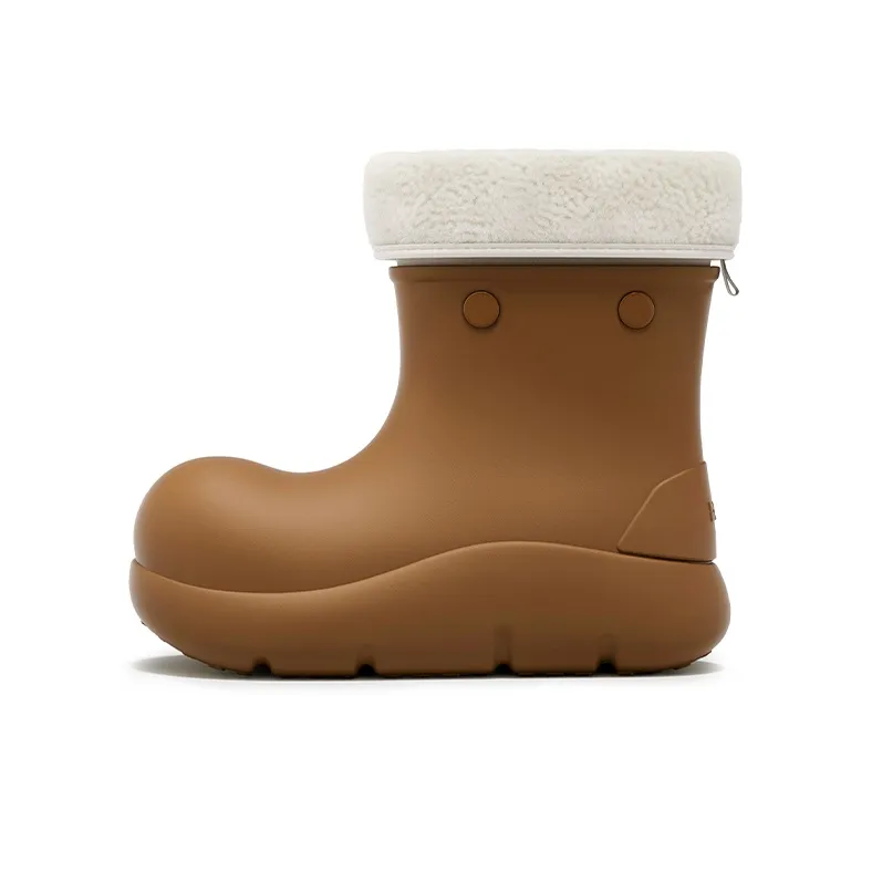 Beys Джокер Обувь с Овечьей Шерстью Подкладка Короткие Снежные Ботинки Женские Каштановый