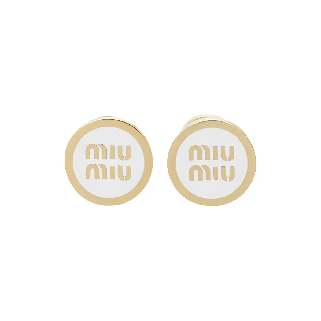 MIU MIU Серьги-гвоздики из металла женские золото