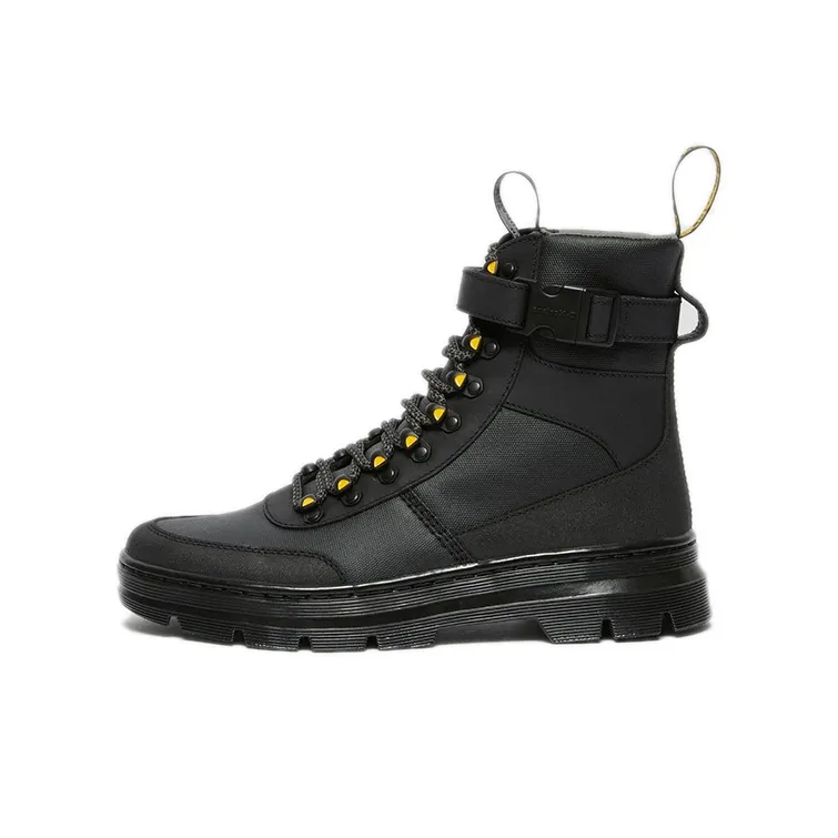 Dr. Martens Combs Tech Coated Canvas Casual Boots 'Black Yellow'
