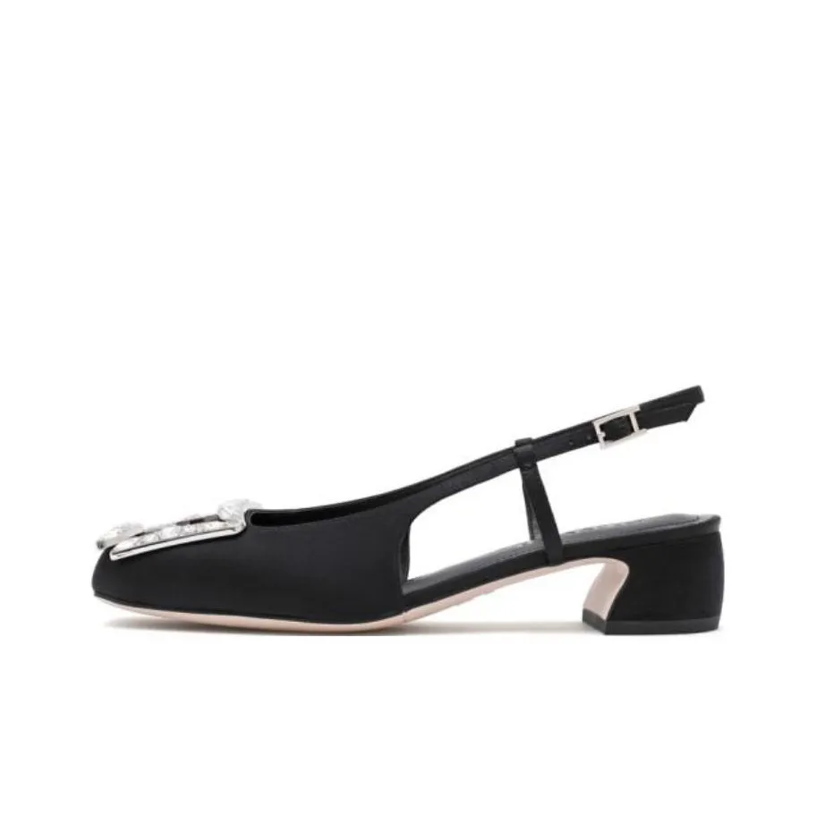 Staccato Starry Square Diamond Block Heel High Heels 4cm Women's