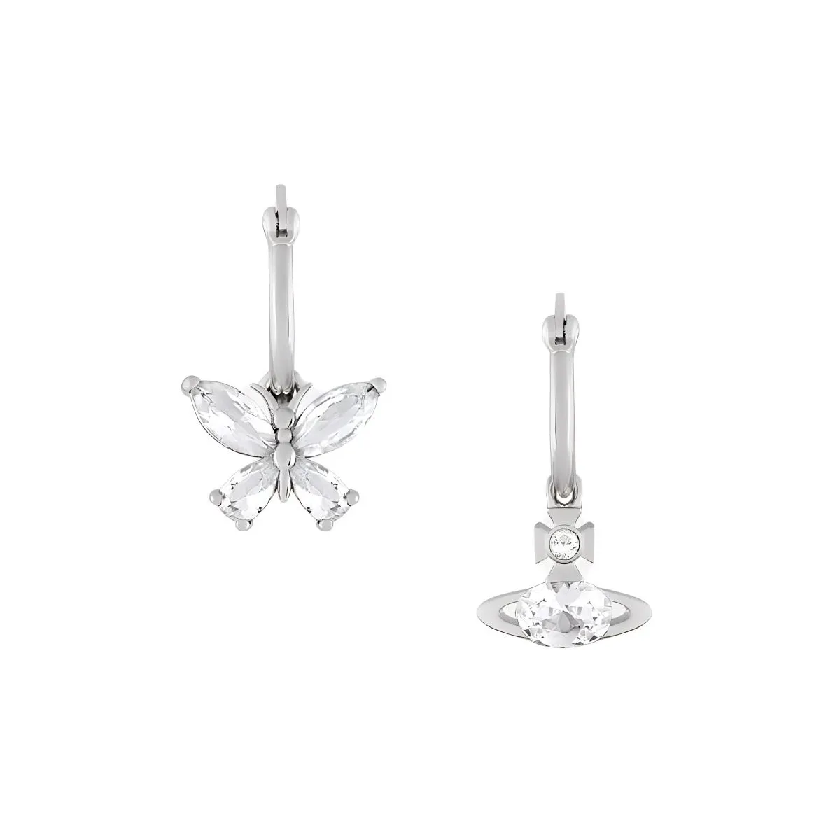 Вивьен Вествуд Латунь Гальваническое покрытие Кубический цирконий Драгоценный камень Серьги Женские Серебро