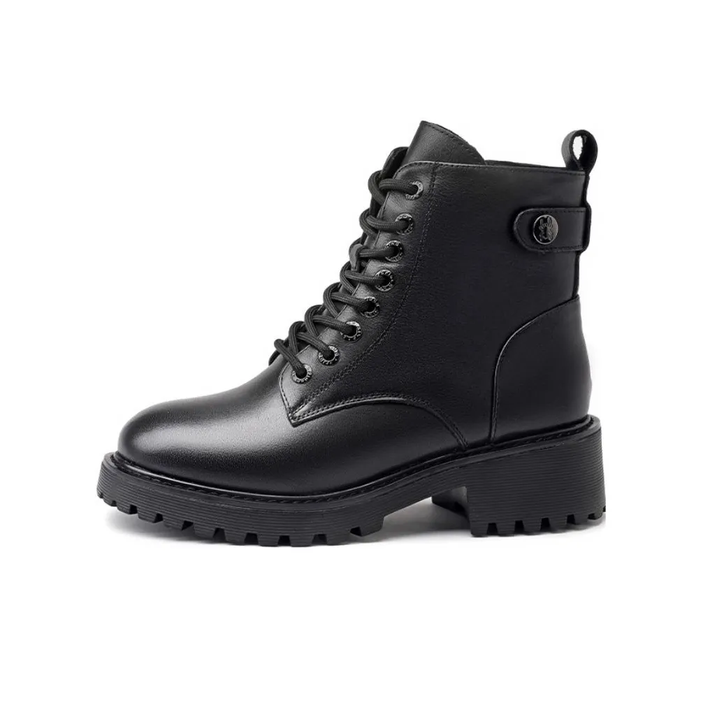 Spider King Short Martin Boot 4CM Women's Black