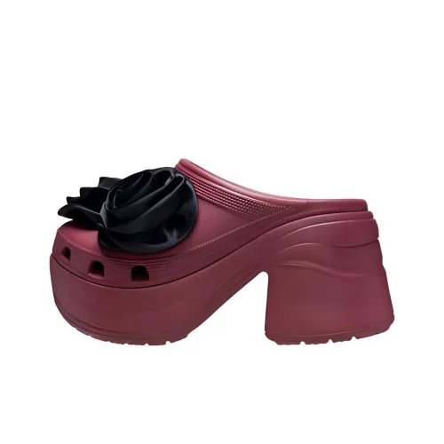 Crocs Высокие каблуки Черно-красный Женские